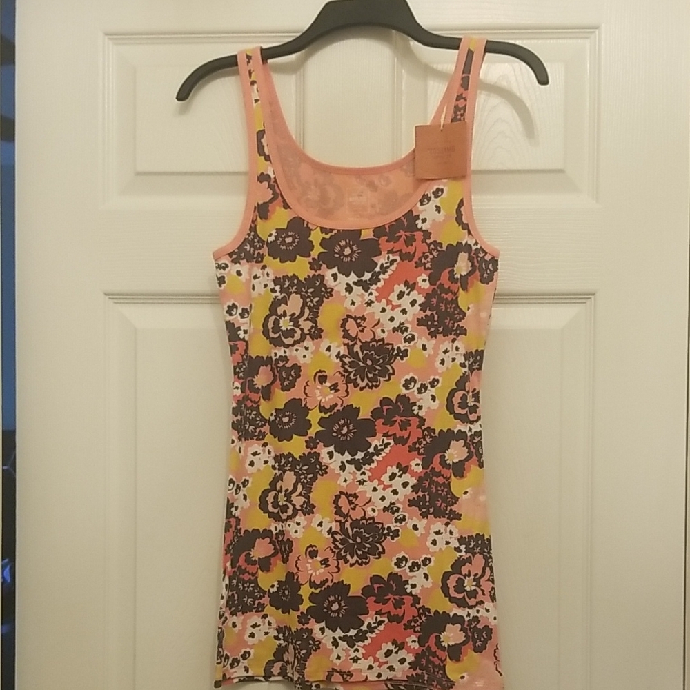 Mossimo Supply Co. Pink Floral Tank Top